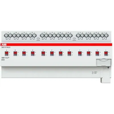 ABB Schaltaktor SA/S12.16.2.2 | KNX REG | 12fach 16A | 230V | potenzialfrei | Handbedienung | LED-Anzeige | IP20 | 12TE