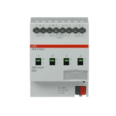 ABB Schaltaktor SA/S4.16.6.2 2CDG110270R0011 | KNX REG 4-fach 16A C-Last | 4TE | 3680W | Strommessung | grau