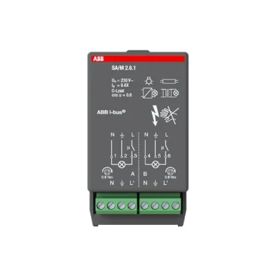 ABB Schaltaktormodul SA/M2.6.1 2-fach 6A 2CDG110002R0011 | KNX | Einbau | 2 Ausgänge | 16A max. | IP54 | anthrazit