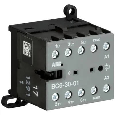 ABB Leistungsschütz BC6-30-01-01 | 4kW | 3 Schließer | 1 Öffner | 24V DC Spule | 16A | Schraubanschluss | kompakt