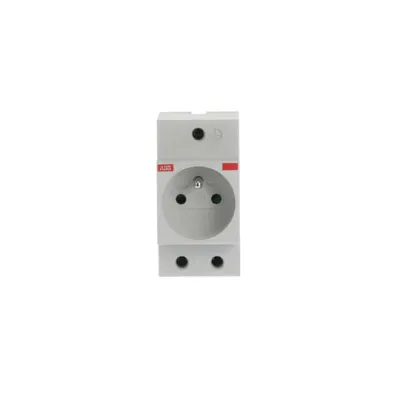ABB Steckdose REG M1174 | Schuko-Steckdose 2-polig+PE | 250V AC | 16A | Verteilereinbau Tragschiene 35mm | IP20 | grau