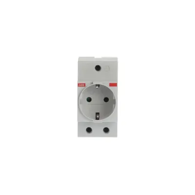 ABB Schuko-Steckdose M1175 | REG Einbau 2,5 TE | 250V AC 16A | erhöht. Berührungsschutz | IP20 | Tragschiene 35mm | weiß