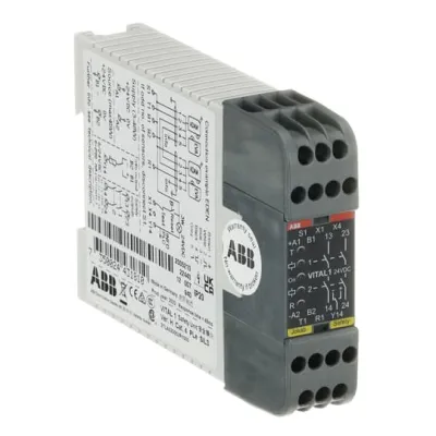 ABB Entrelec Vital 1 Sicherheitsmodul VH 2TLA020052R1000 | NOT-AUS 24V DC | für Lichtschranken & EDEN-Sensoren | Grau