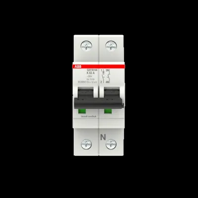 ABB Leitungsschutzschalter S201M-K63NA | 63A | 1+N | K-Charakteristik | 230V AC | 10kA | 2TE | IP20