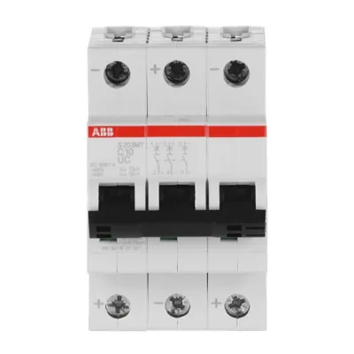 ABB Sicherungsautomat S203MT-C10UC | Leitungsschutzschalter 3-polig | 10A | C-Charakteristik | 440V AC/DC | 10kA