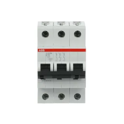 ABB Leitungsschutzschalter S203M-B10 | 3-polig | B-Charakteristik | 10A | 10kA | 400V AC | 3TE | Hutschiene | IP20