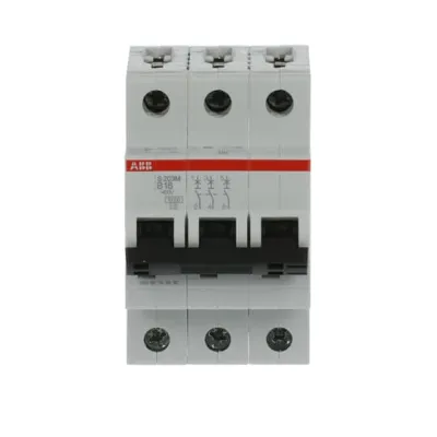 ABB S203M-B16 Leitungsschutzschalter | 3-polig | B-Charakteristik | 16A | 10kA | 400V AC | Hutschiene | IP20