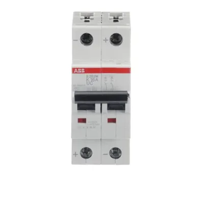 ABB Leitungsschutzschalter S202M-K16UC | 16A | 2-polig | K-Charakteristik | 10kA | 400V AC/DC | 2TE | IP20
