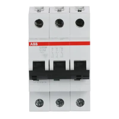 ABB Leitungsschutzschalter S203M-C32 / 2CDS273001R0324 | 3-polig | Typ C | 32A | 10kA | 400V AC | weiß