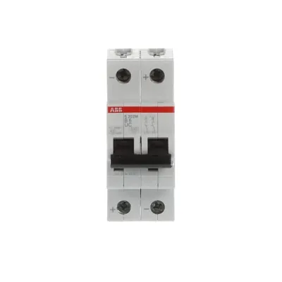 ABB Sicherungsautomat S202M-B6UC | Leitungsschutzschalter B 6A 2-polig 10kA | 400V AC/DC | DIN EN 60898 | IP20 | 2TE