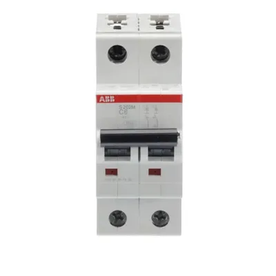 ABB Sicherungsautomat S202M-C6 | Leitungsschutzschalter 2-polig C 6A | 400V | 10kA | IP20 | S200M Serie | AC/DC | 2TE
