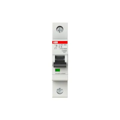ABB Leitungsschutzschalter S201MT-C8 | 8A | 1-polig | C-Charakteristik | 230V/400V | 10kA | IP20 | Bahn geeignet