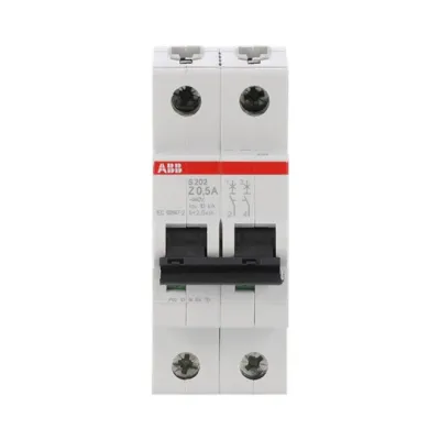 ABB Leitungsschutzschalter S202-Z0,5 | 2-polig | 0,5A | 400V | Charakteristik Z | 6kA | IP20 | System pro M