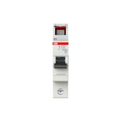 ABB Sicherungsautomat S201S-C16 | Leitungsschutzschalter 1-polig C16A 230V 6kA AC | Pro M Compact | IP20 | 1TE