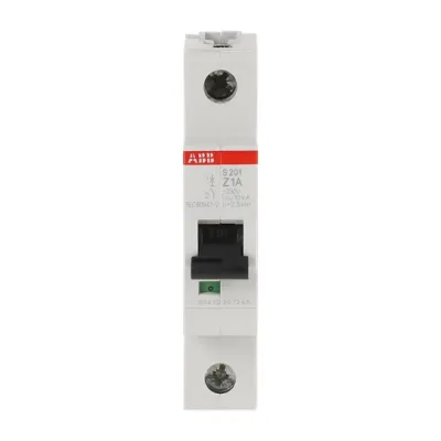 ABB Stotz S&J Sicherungsautomat S201-Z1 | Leitungsschutzschalter 1-polig Z-Charakteristik | 1A | 230V AC | 6kA | weiß