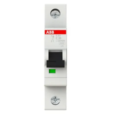 ABB S201-C20 Leitungsschutzschalter | 1-polig | C-Charakteristik | 20A | 230V | 6kA | IP20 | Pro M compact