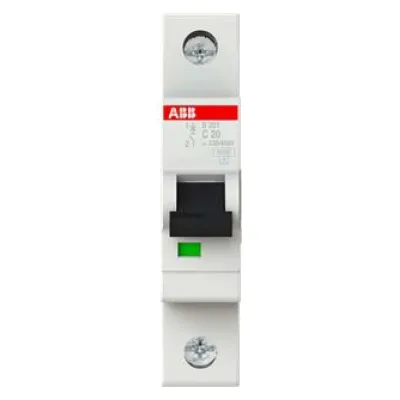 ABB S201-C20 Leitungsschutzschalter | 1-polig | C-Charakteristik | 20A | 230V | 6kA | IP20 | Pro M compact