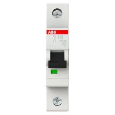 ABB Leitungsschutzschalter S201-C25 | 1-polig | 25A | C-Charakteristik | 230V AC | 6kA Kurzschlussfest | Compact | IP20