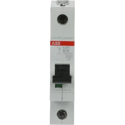 ABB Leitungsschutzschalter S201-B32 | 1-polig | 32A | B-Charakteristik | 6kA | 230V | DIN-Schiene | IP20 | grau