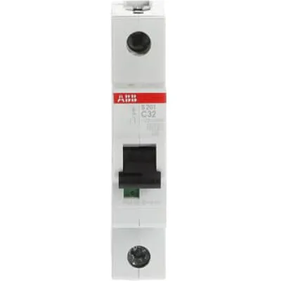 ABB Leitungsschutzschalter S201-C32 | 1-polig | 32A | C-Charakteristik | 6kA | 230V | Hutschiene