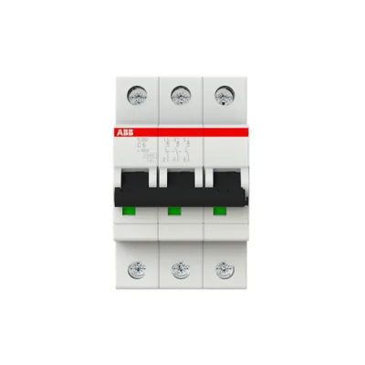 ABB S203-C6 Leitungsschutzschalter 3-polig | C-Charakteristik | 6A | 400V | 6kA | IP20 | Hutschiene | System pro M