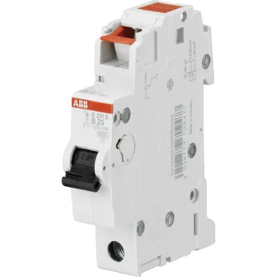 ABB Sicherungsautomat S201S-B13 | Leitungsschutzschalter 1-polig | B-Charakteristik | 13A | 230V | 6kA | AC | 1TE | IP20