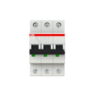 ABB S203-B10 Leitungsschutzschalter | 3-polig | B-Charakteristik | 10A | 400V | 6kA | Hutschiene