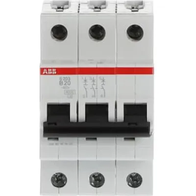 ABB S203-B20 Leitungsschutzschalter | 3-polig | B-Charakteristik | 20A | 400V | 6kA | IP20