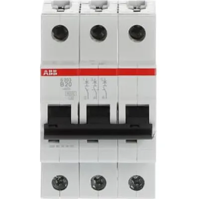 ABB S203-B20 Leitungsschutzschalter | 3-polig | B-Charakteristik | 20A | 400V | 6kA | IP20