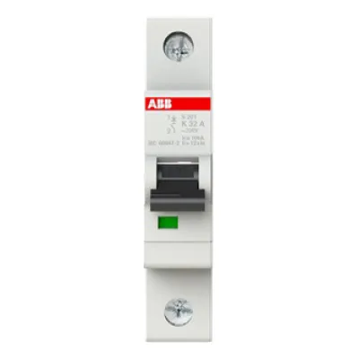 ABB Leitungsschutzschalter S201-K32 | 32A | 1-polig | K-Charakteristik | 6kA | 230V AC | 1TE | IP20 | weiß