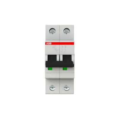 ABB Leitungsschutzschalter S202-B6 | 2-polig | B-Charakteristik | 6A | 400V AC/DC | 6kA | Kompakt | IP20