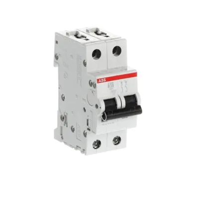 ABB Stotz S&J Leitungsschutzschalter S202-B20 | 2-polig | B-Charakteristik | 20A | 400V AC | 6kA | 2TE | weiß