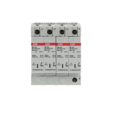 ABB Überspannungsableiter Typ 2 OVRT24L40-275PQ | 4-polig | TN-S | 230/400V | 20kA | 1,25kV | 4TE | Schwarz