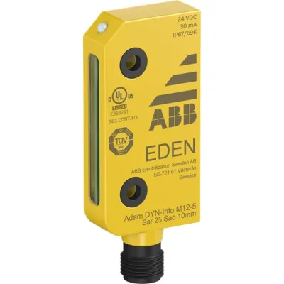 ABB Sicherheitssensor Adam DYN-Info M12-5 2TLA020051R5100 | IP69K | 5-polig | Schutzplatten | Abstandsringe | gelb