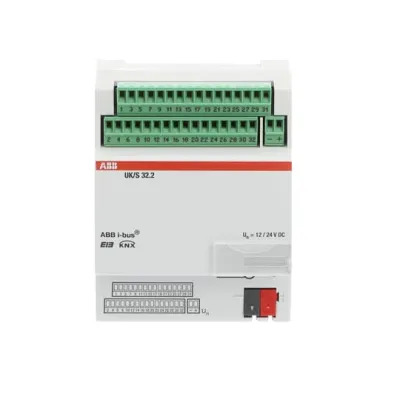 ABB Universal E/A-Konzentrator UK/S 32.2 | KNX | 32 Eingänge | 32 Ausgänge | REG | 12-24V DC | LED-Ansteuerung | IP20