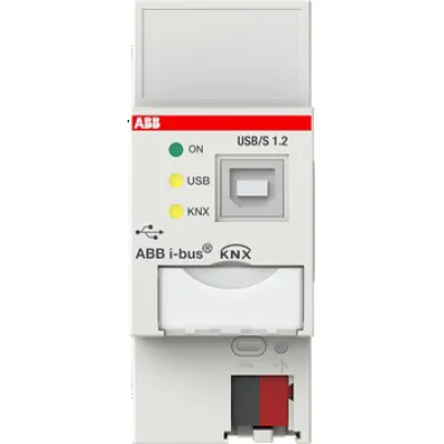 ABB KNX USB-Schnittstelle USB/S 1.2 | 2CDG110243R0011 | REG Hutschiene | Busankoppler | mit LED-Anzeige | weiß