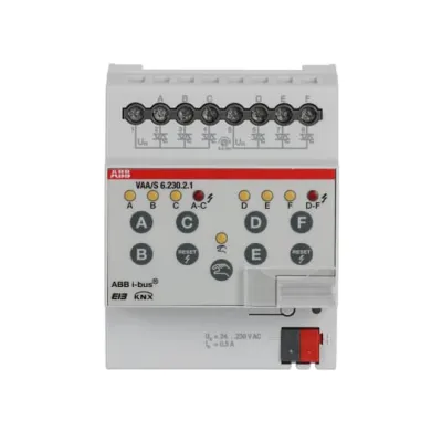 ABB Ventilantrieb-Aktor VAA/S6.230.2.1 | 6fach KNX Heizungsaktor | 24-230V AC | REG | IP20