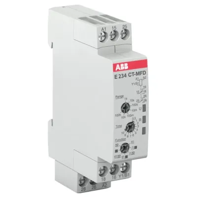 ABB Stotz Zeitrelais CT-MFD.21 | Multifunktionszeitrelais 12–240V AC/DC | 2 Wechsler | 0,05s–100h | 17,5mm DIN-Schiene