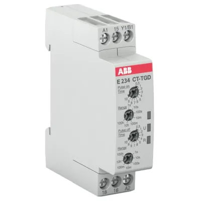 ABB Zeitrelais CT-TGD.12 | Impuls-Pause | 24–240V AC/DC | 0,05–360000s | 17,5mm | Industrie