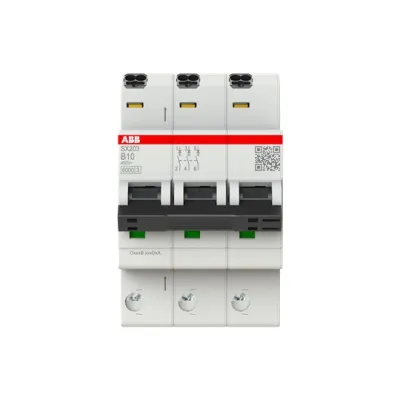ABB Leitungsschutzschalter SX203-B10 | Sicherungsautomat 3-polig | B-Charakteristik | 10A | 400V | 6kA | Flexline | IP20