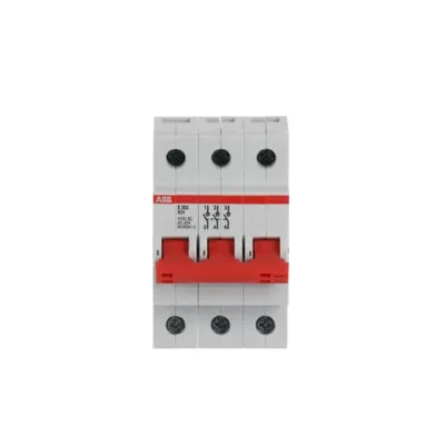 ABB Trennschalter E203/80R | Ausschalter 3-polig 80A | 400V | Lasttrennschalter DIN-Schiene | rot | IP10