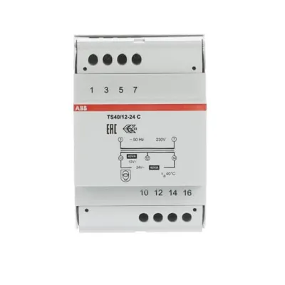 ABB Sicherheitstransformator TS 40/12-24 C | 2CSM401043R0811 | 40 VA | 230V auf 12V/24V | DIN-Schiene