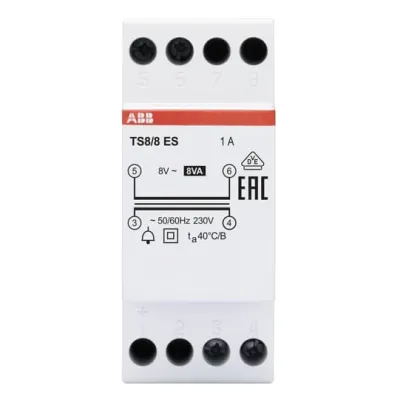 ABB Klingeltransformator TS 8/8 ES 2CSM228595R0812 | 8VA 8VAC | 230V | Reiheneinbau | kurzschlusssicher | Energiesparend
