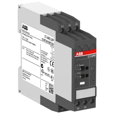 ABB Zeitrelais CT-ARS.21P | rückfallverzögert | 24-240V AC/DC | 0,05-600s | 2 Wechsler | Hutschiene | IP20