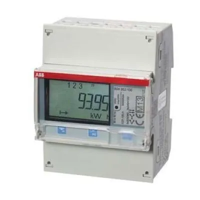 ABB Messwandlerzähler B24 352-100 | 3-phasig | RS485 Modbus | CT-Anschluss 6A | MID | 4 DIN | Multitarif | IP20