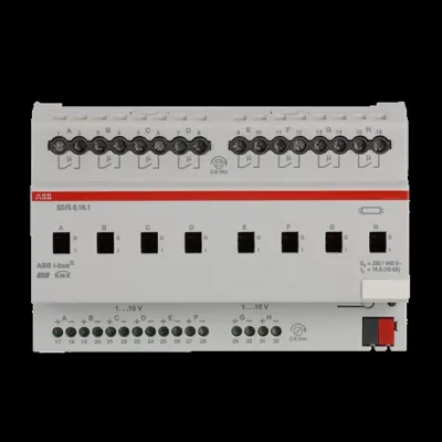 ABB Schalt-/Dimmaktor SD/S 8.16.1 | KNX REG | 8-fach | 16A | 1-10V Schnittstelle | Hutschiene | Handbedienung | IP20