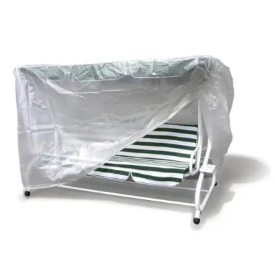 Markenlos Abdeckhaube 4-Sitzer Hollywoodschaukel XXL | 250x150x160cm | wetterfest | PE Kunststoff | transparent