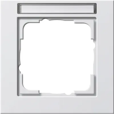 Gira Abdeckrahmen 1fach E2 109129 | Beschriftungsfeld | bruchsicher | Kunststoff | glänzend | IP20 | reinweiß RAL 9010