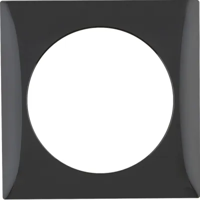 Berker Rahmen 1fach Integro Flow 918272510 | Abdeckrahmen Steckdose | Thermoplast glänzend | schwarz RAL 9005