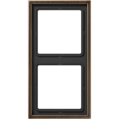JUNG Abdeckrahmen 2-fach ME 2982 AT | Metall | waagerecht & senkrecht montierbar | matt | Messing antik | 81x152 mm